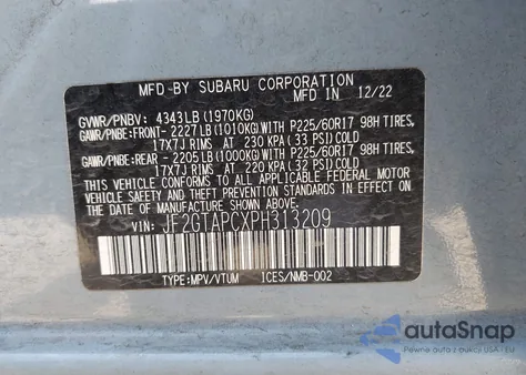 2023 Subaru Crosstrek Premium from USA, damaged, VIN JF2GTAPCXPH313209